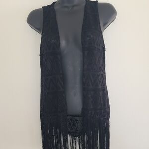Eyeshadow Black Fringe Vest